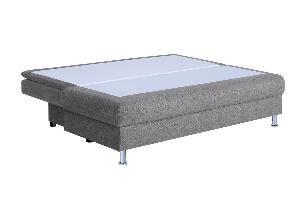 Schlafsofa mit Bettkasten Ken Taupe - Taupe/Chromfarben, Design, Holzwerkstoff/Textil (200/92/90cm) - P & B