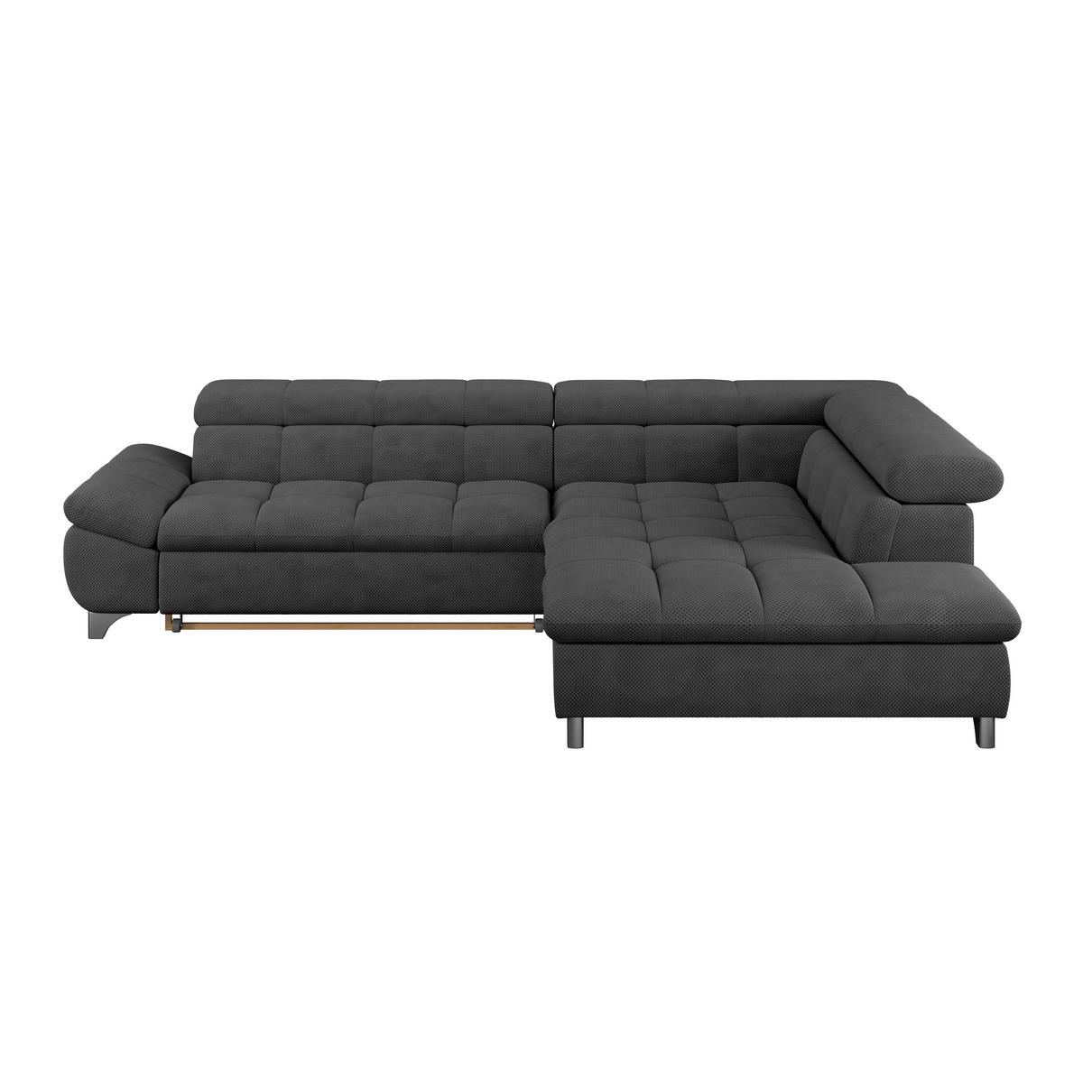 Ecksofa Gemini Schwarz, B: 312cm - Chromfarben/Anthrazit, KONVENTIONELL, Textil (312/234cm)