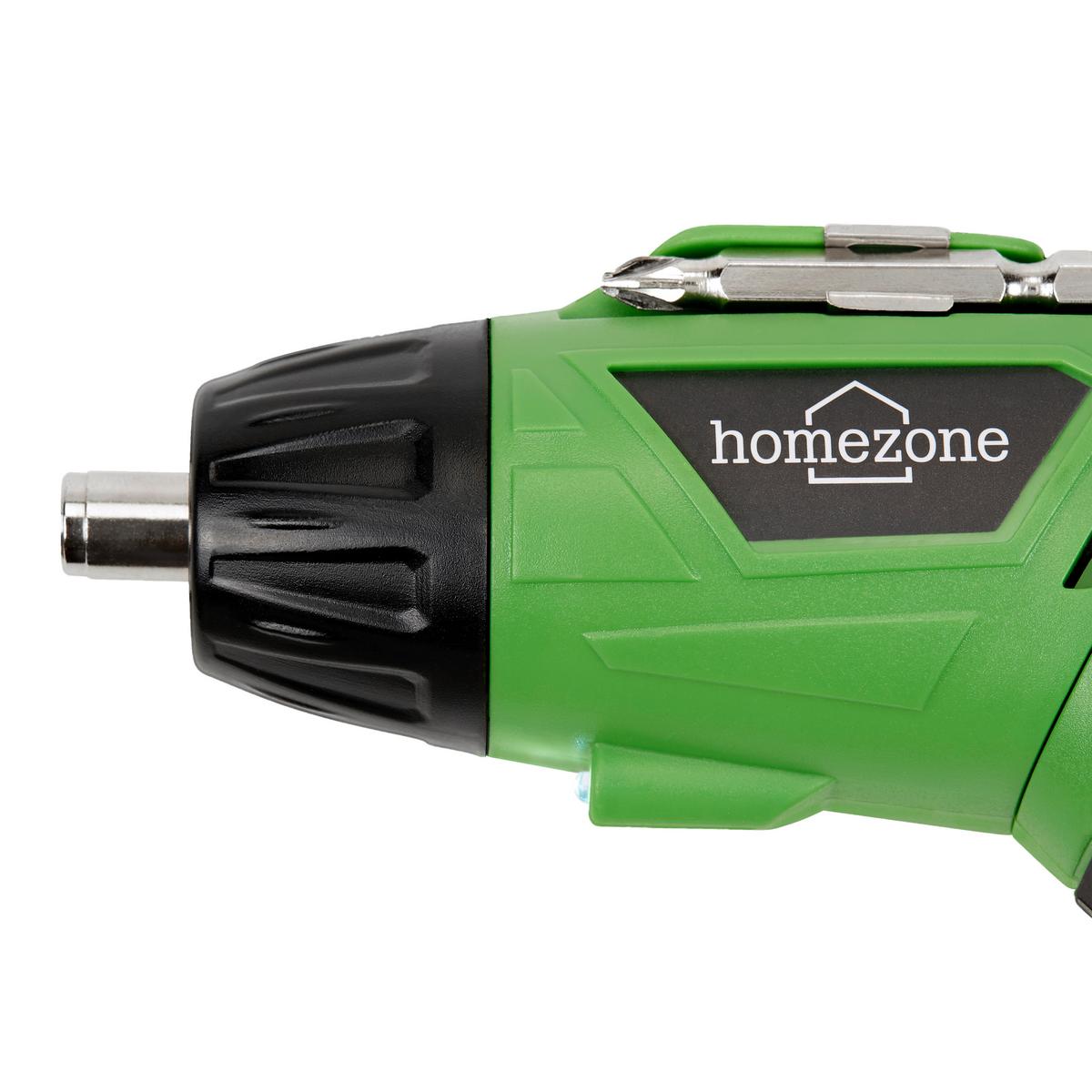 Akkuschrauber Jonas 100-240 V 230u/Min, LED-Licht, Softgriff - Schwarz/Grün, Kunststoff/Metall (23/16,5/6cm) - Homezone