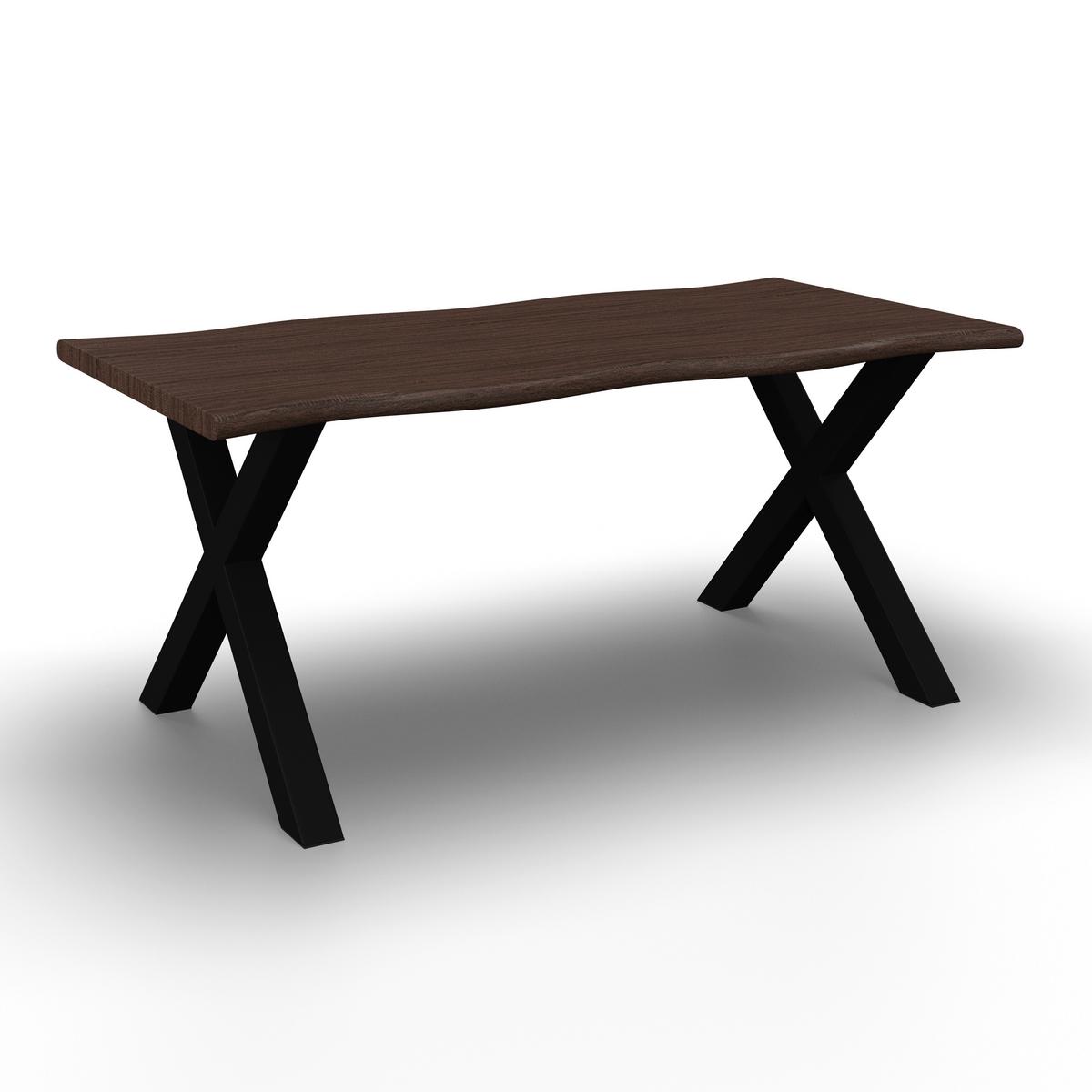 JÍDELNÍ STŮL LAUREL 180 - černá/barvy vlašských ořechů, Moderní, kov/kompozitní dřevo (180/76/90cm) - Bessagi Home