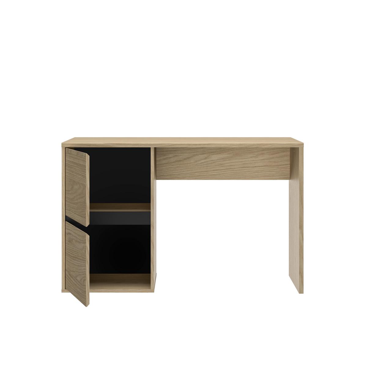 Schreibtisch NAEL B: 120 cm - Eichefarben/Schwarz, Basics, Holzwerkstoff (120/75/56cm)