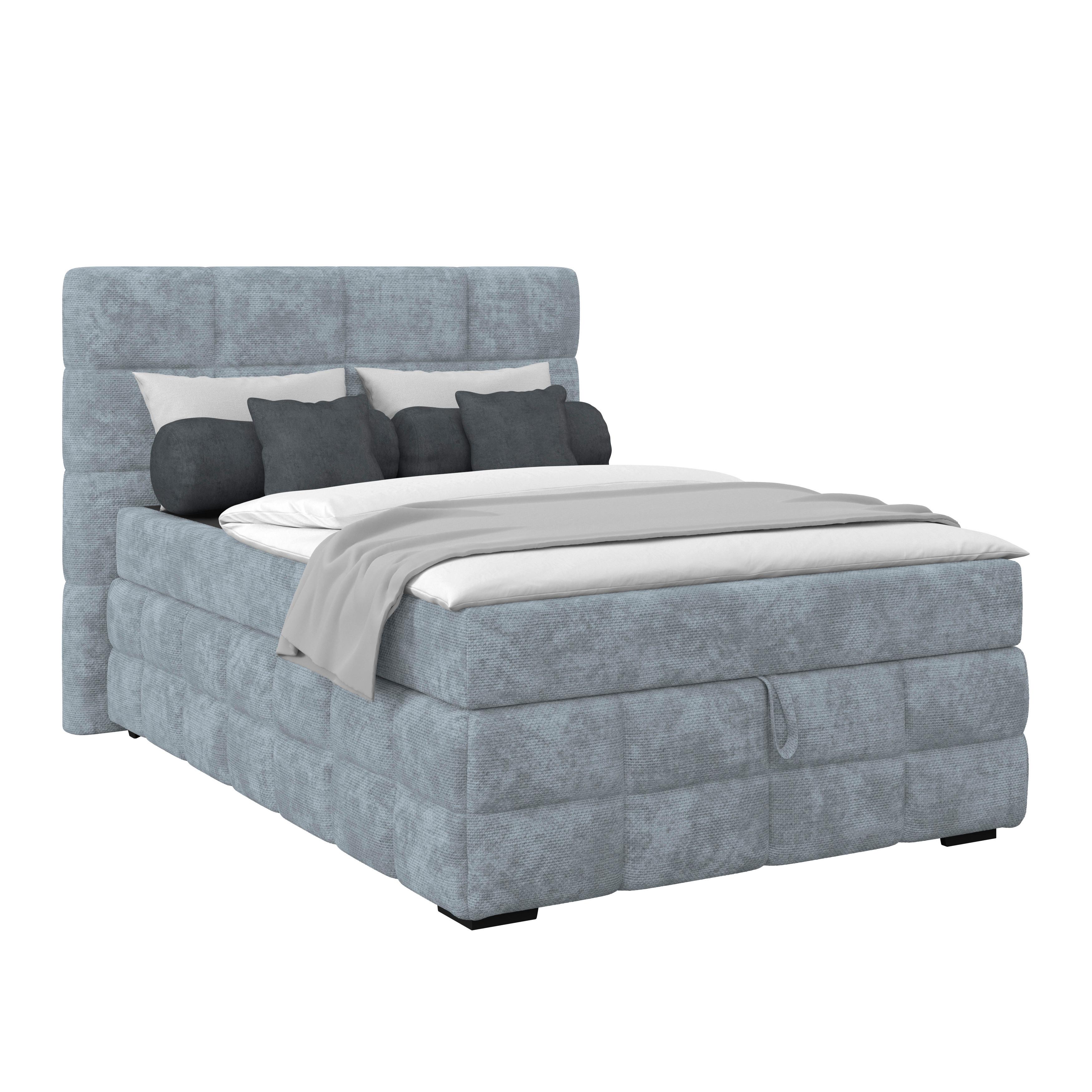 Polsterbett Vega Hellblau, 140 X 200 cm