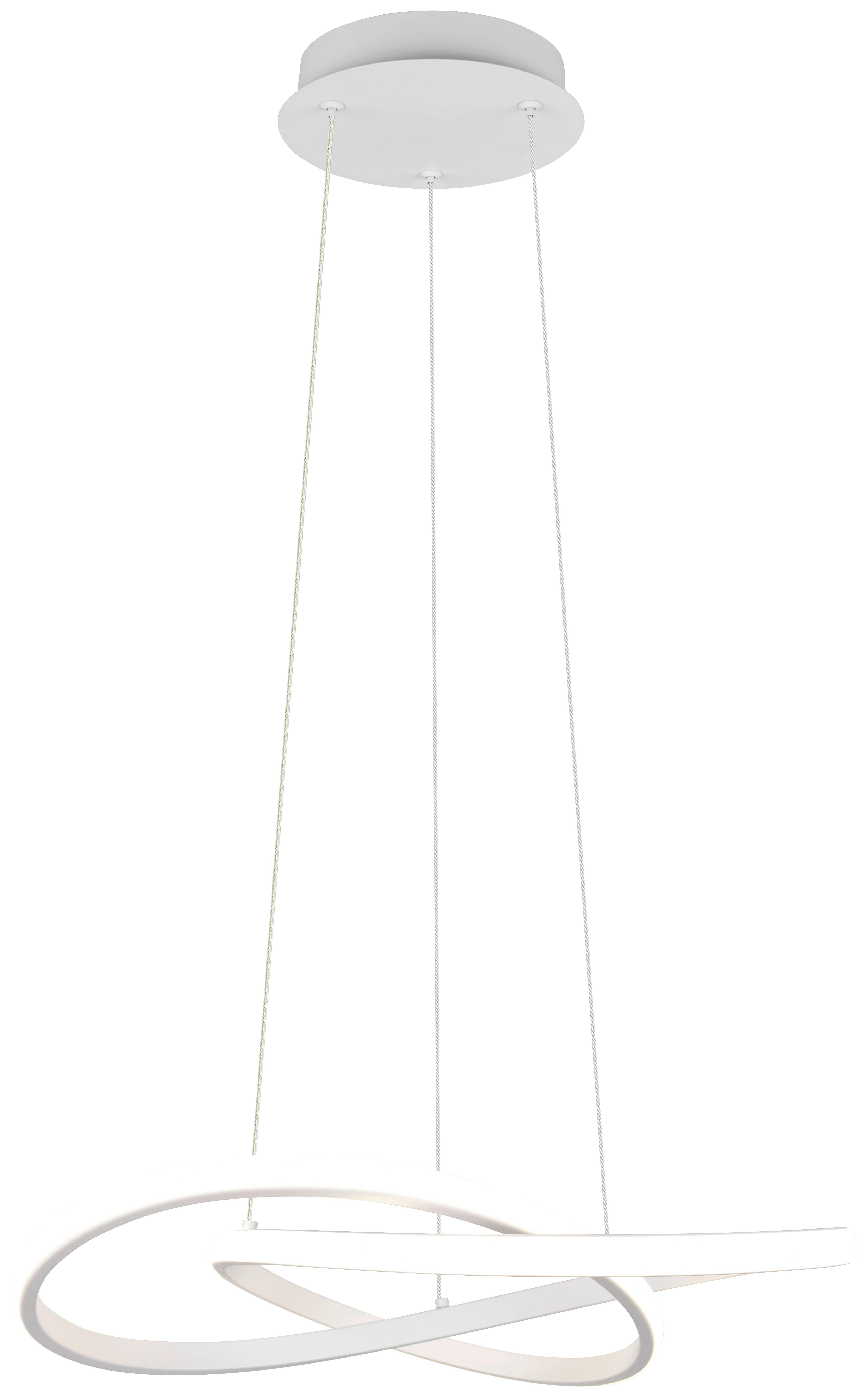 ZÁVĚSNÉ LED SVÍTIDLO MAXIMILIAN - bílá, Konvenční, kov/plast (50/150cm) - Mömax