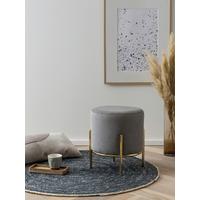 Hocker Grau, Goldfarben B: 35 Cm - Goldfarben/Grau, MODERN, Textil (35/38/35cm) - Livetastic