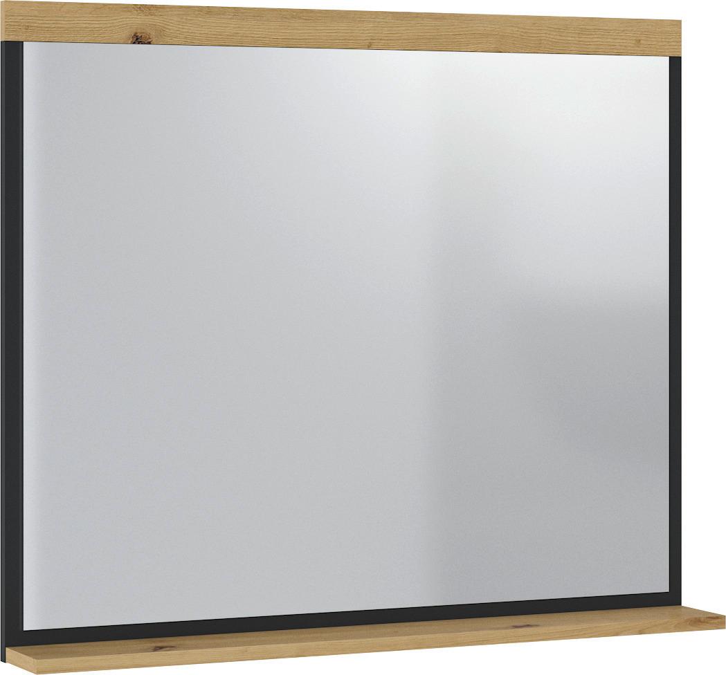Spiegel Pepe Artisan Eiche B: 85 cm - Anthrazit/Eiche Artisan, Trend, Glas/Holzwerkstoff (85/77,2/12cm)