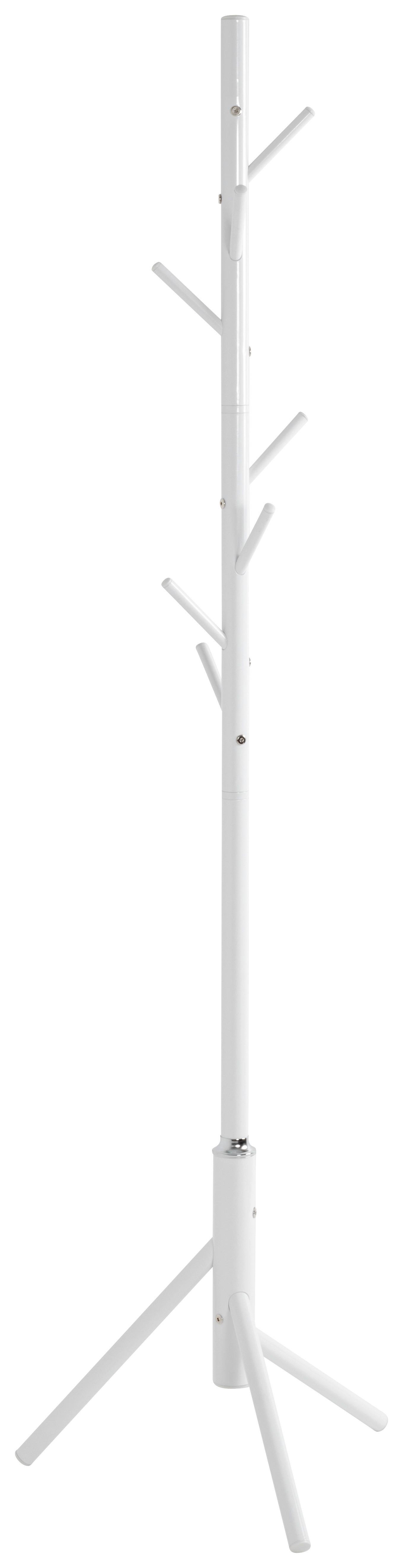 Kleiderständer Nadja Weiß 8 Haken H: 48 cm - Weiß, MODERN, Metall (48/173/48cm)