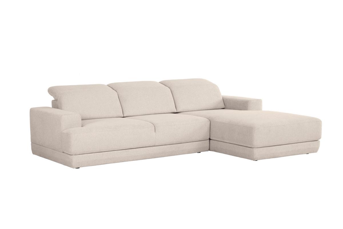 Ecksofa Frans Beige S: 204 Cm - Beige/Schwarz, Design, Textil (204/293cm) - MID.YOU