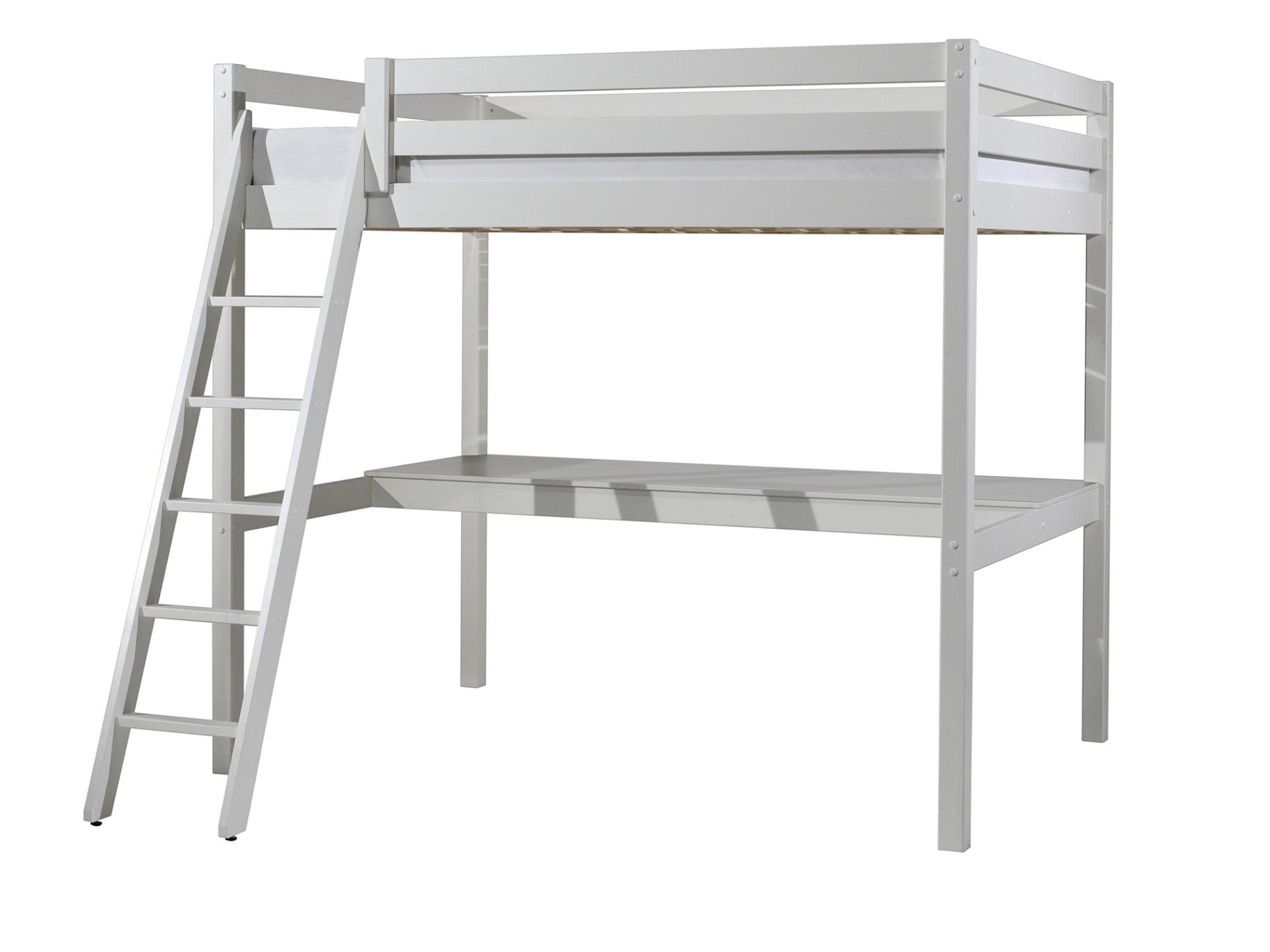 Hochbett Pino B: 214,7 cm Weiß - Weiß/Kieferfarben, Basics, Holz (140/200cm) - MID.YOU