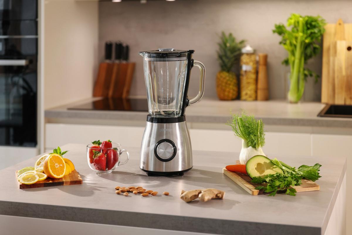 STANDMIXER 800W, 1,5 Liter - Edelstahlfarben, Basics, Glas/Kunststoff (18,5/41,5/17,2cm) - Gorenje