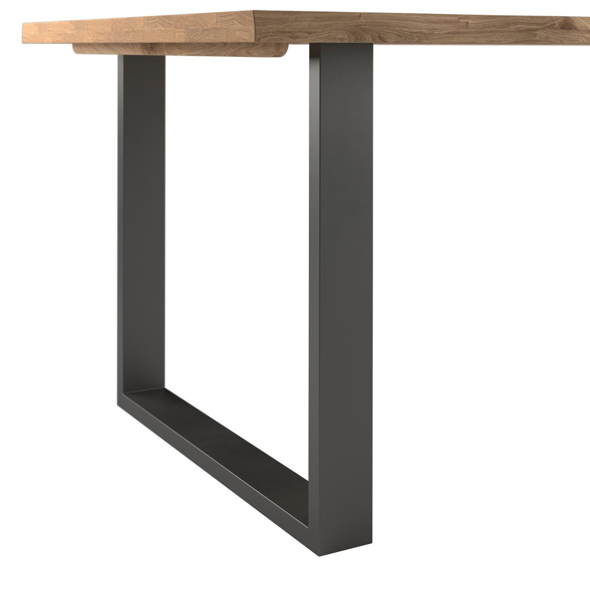 Étkezőasztal Wood 200 - natúr színű/fekete, Konventionell, fém/fa (200/75/100cm) - James Wood