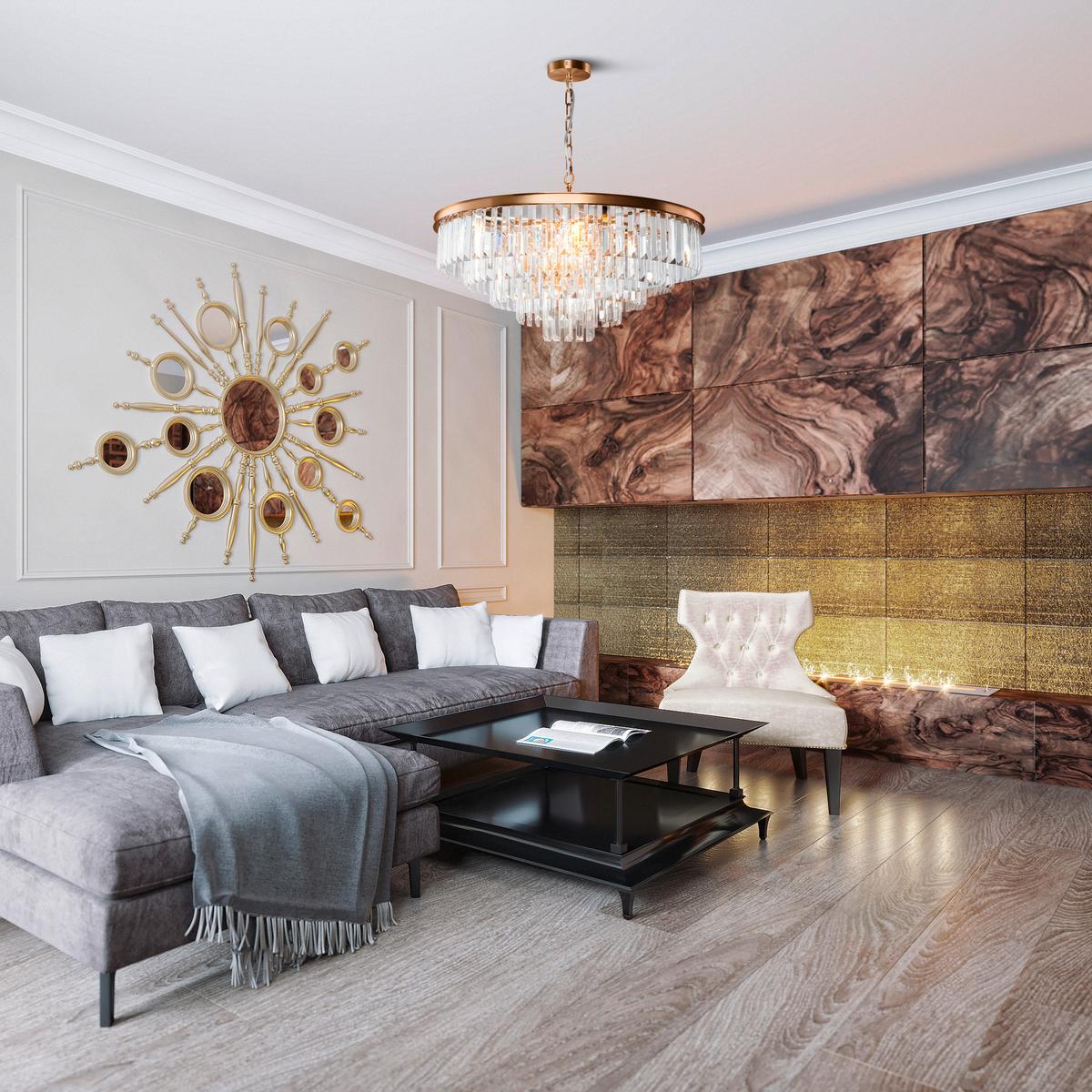 Kronleuchter Revero - Messingfarben, Trend, Glas/Metall (70/70/45cm) - MAYTONI