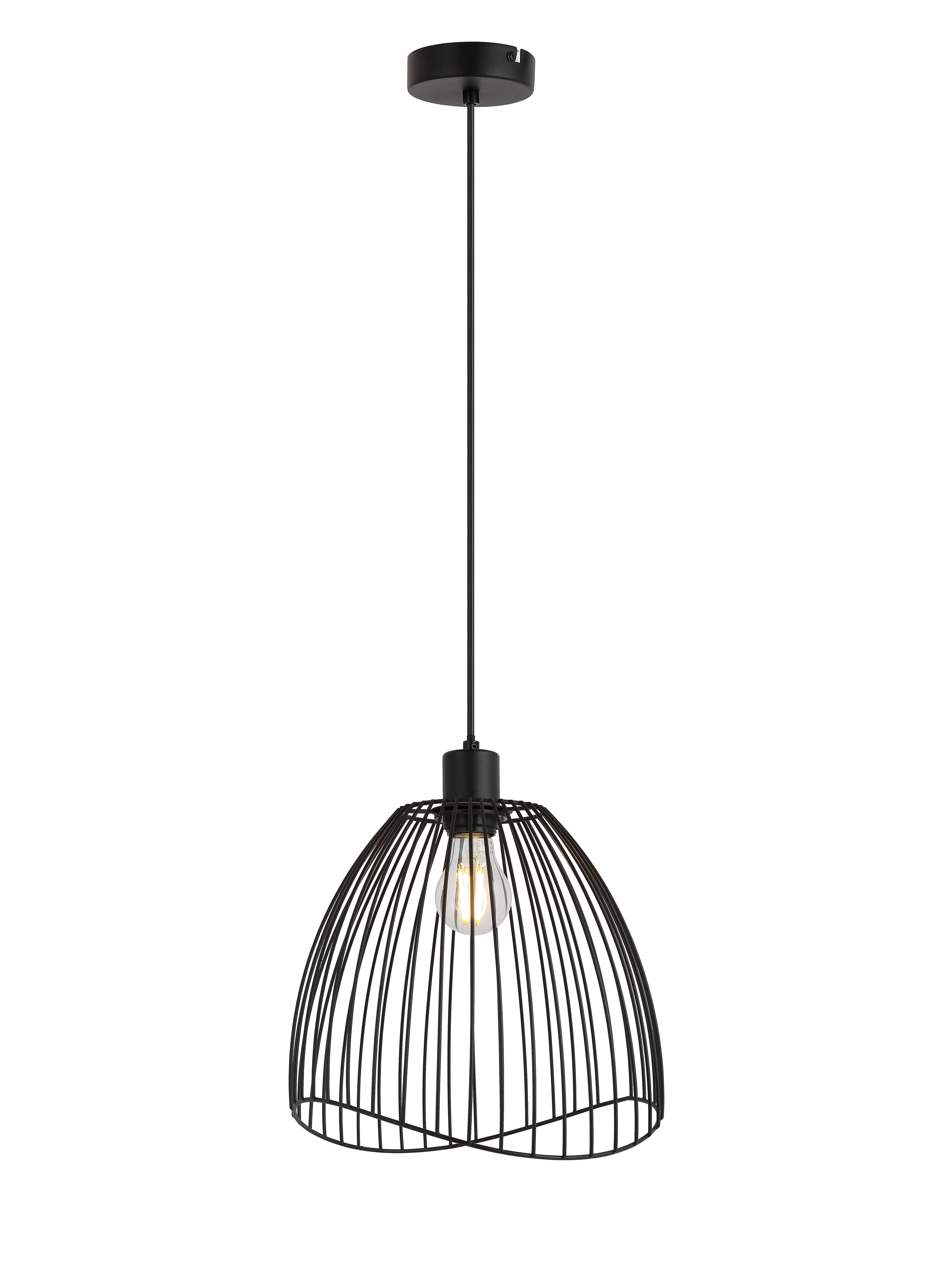 Hängeleuchte Flora H: 120 cm 1-flammig - Schwarz, ROMANTIK / LANDHAUS, Metall (29/120cm) - James Wood