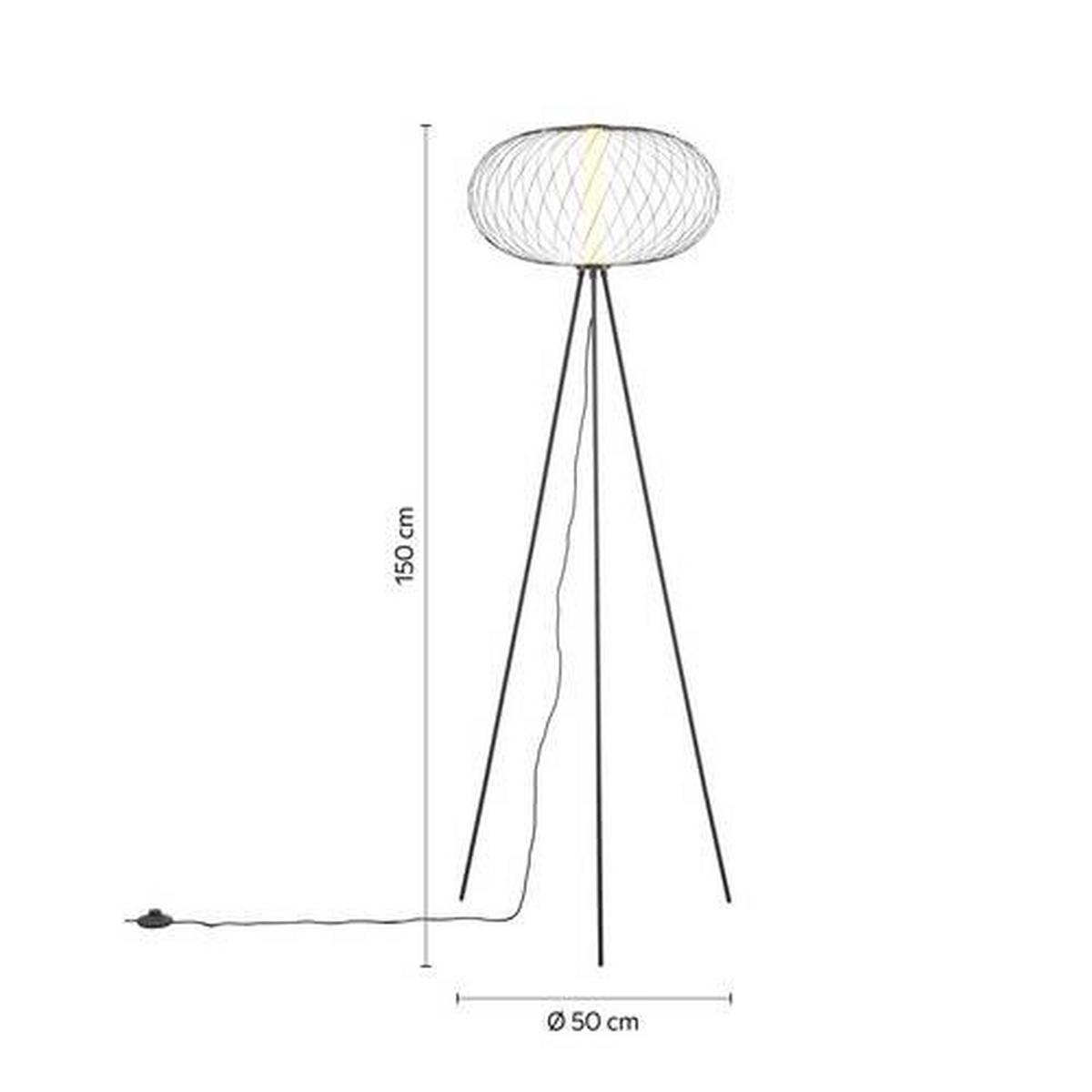 LED-Stojaca lampa AMOS čierna - čierna, Modern, kov (50/150cm) - Bessagi Home