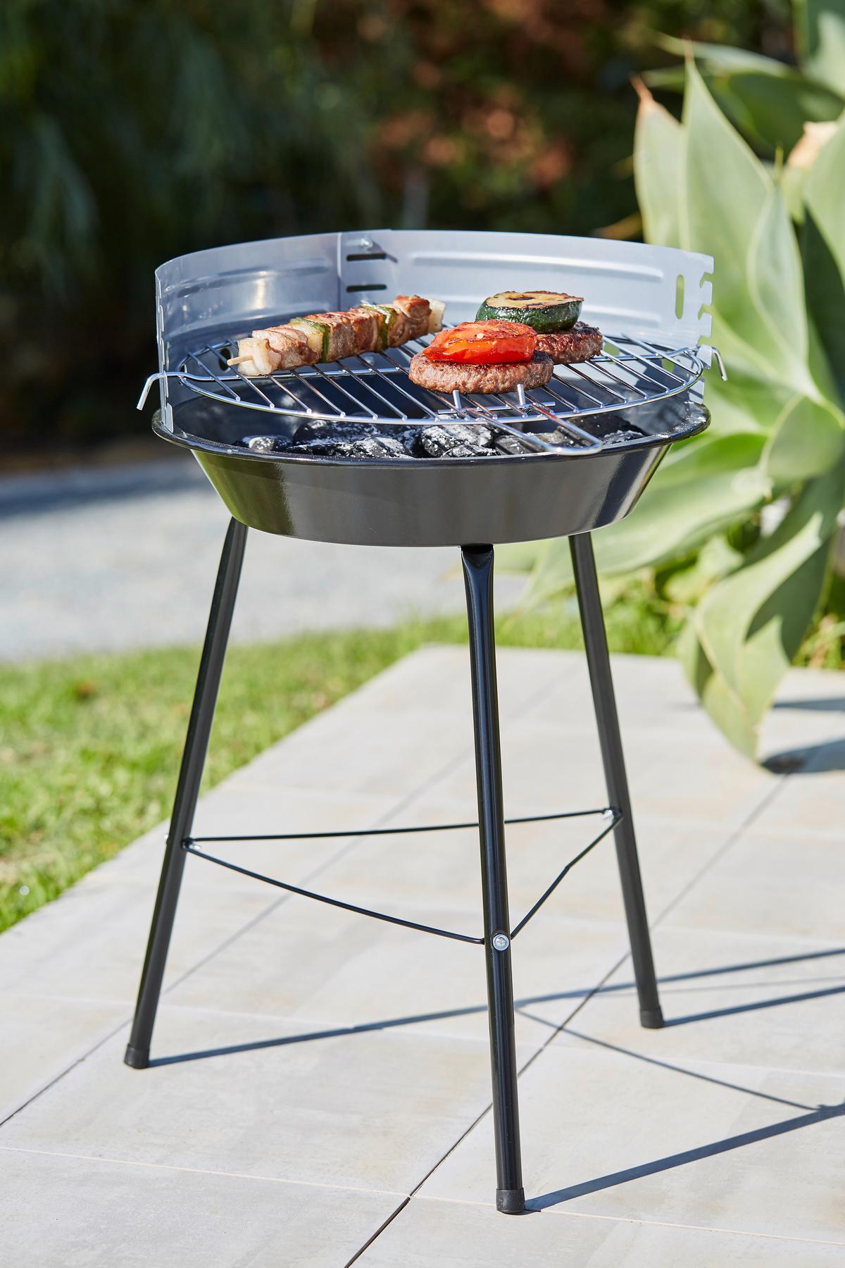 Holzkohlegrill Pablo - Schwarz/Grau, Metall (36/56/47cm) - Homezone