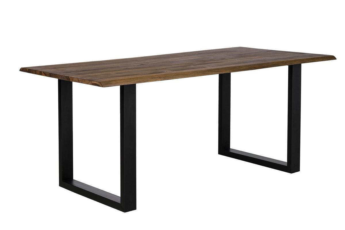 Esstisch Schwarz/walnussfarben B: 120cm - Walnussfarben/Schwarz, MODERN, Holz/Metall (120/80/75cm) - Livetastic