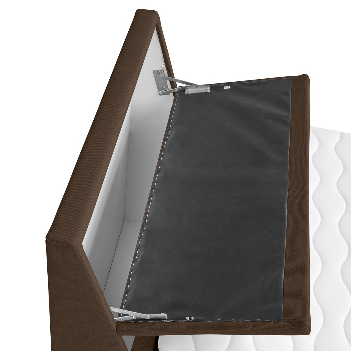 Boxspringbett Mit Bettkasten Nida 100x200 Cm Braun - Schwarz/Braun, MODERN, Holz/Textil (100/200cm) - MID.YOU