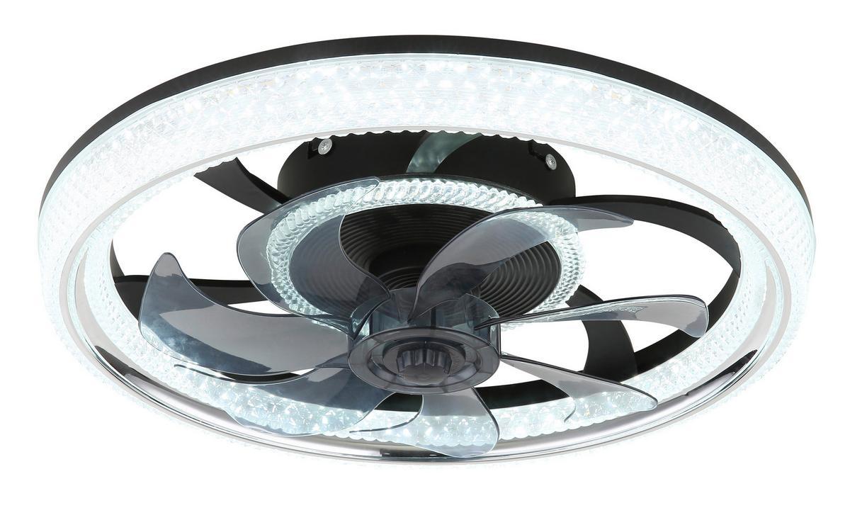 Mennyezeti Ventilátor 03644 Cirilla - krómszínű/fekete, Basics, műanyag (48/48/13cm) - Globo