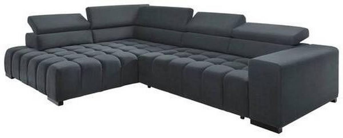 Eckschlafsofa Elias Neu Dunkelgrau S: 201 Cm - Dunkelgrau/Schwarz, Design, Textil (201/307cm) - Livetastic