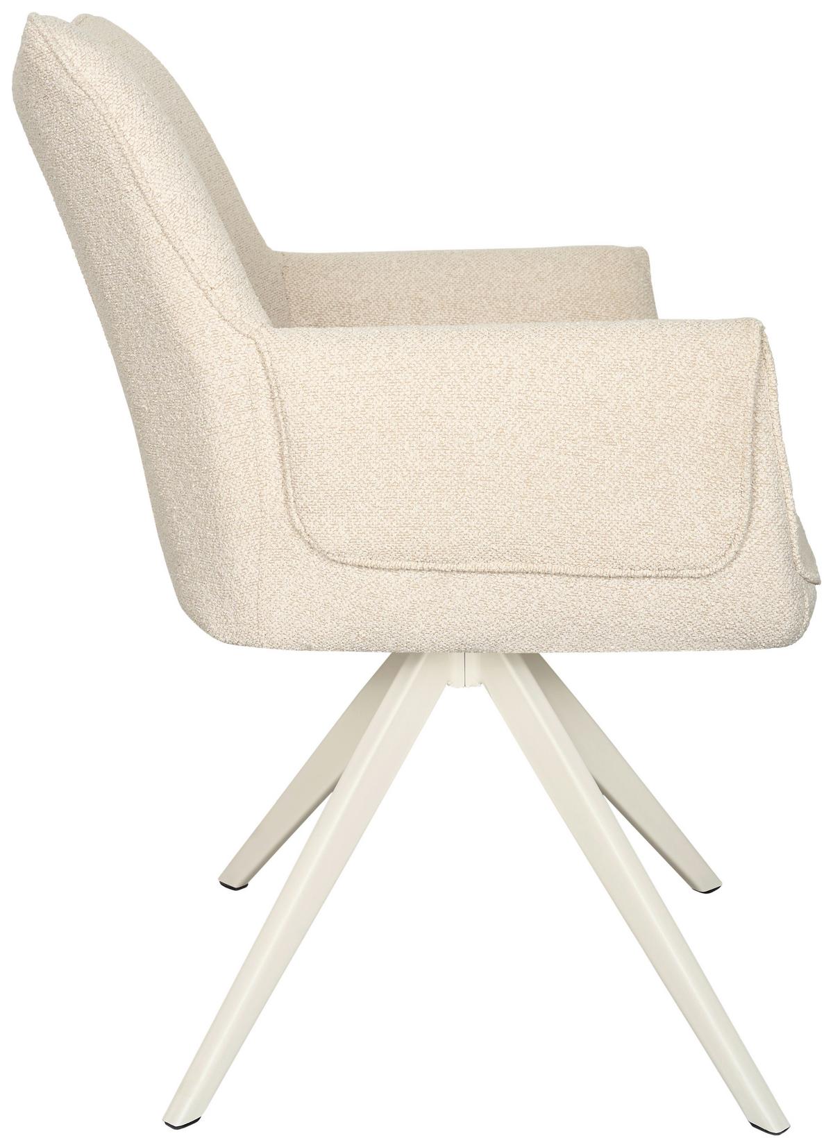 Armlehnstuhl Siena Beige B: 64 cm - Beige, MODERN, Textil/Metall (64/86/65,5cm) - Livetastic