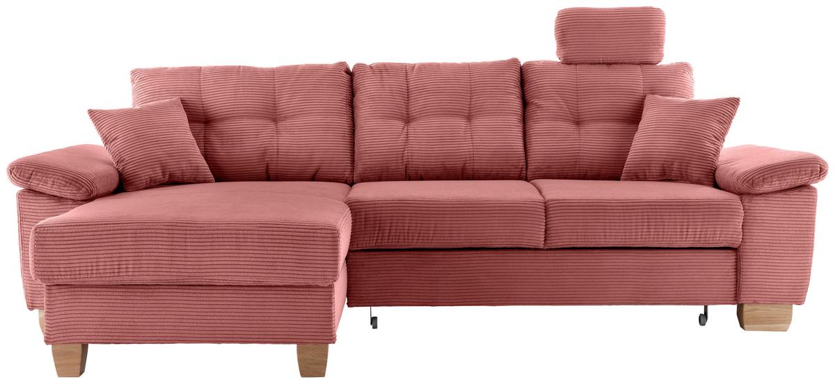 Ecksofa Brizzini Koralle S: 176x270 Cm - Koralle/Naturfarben, MODERN, Textil (176/270cm) - Livetastic