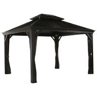 Pavillon Messina 369x298 cm Wetterfest Gartenpavillon - Anthrazit, Basics, Metall (369/291/298cm)