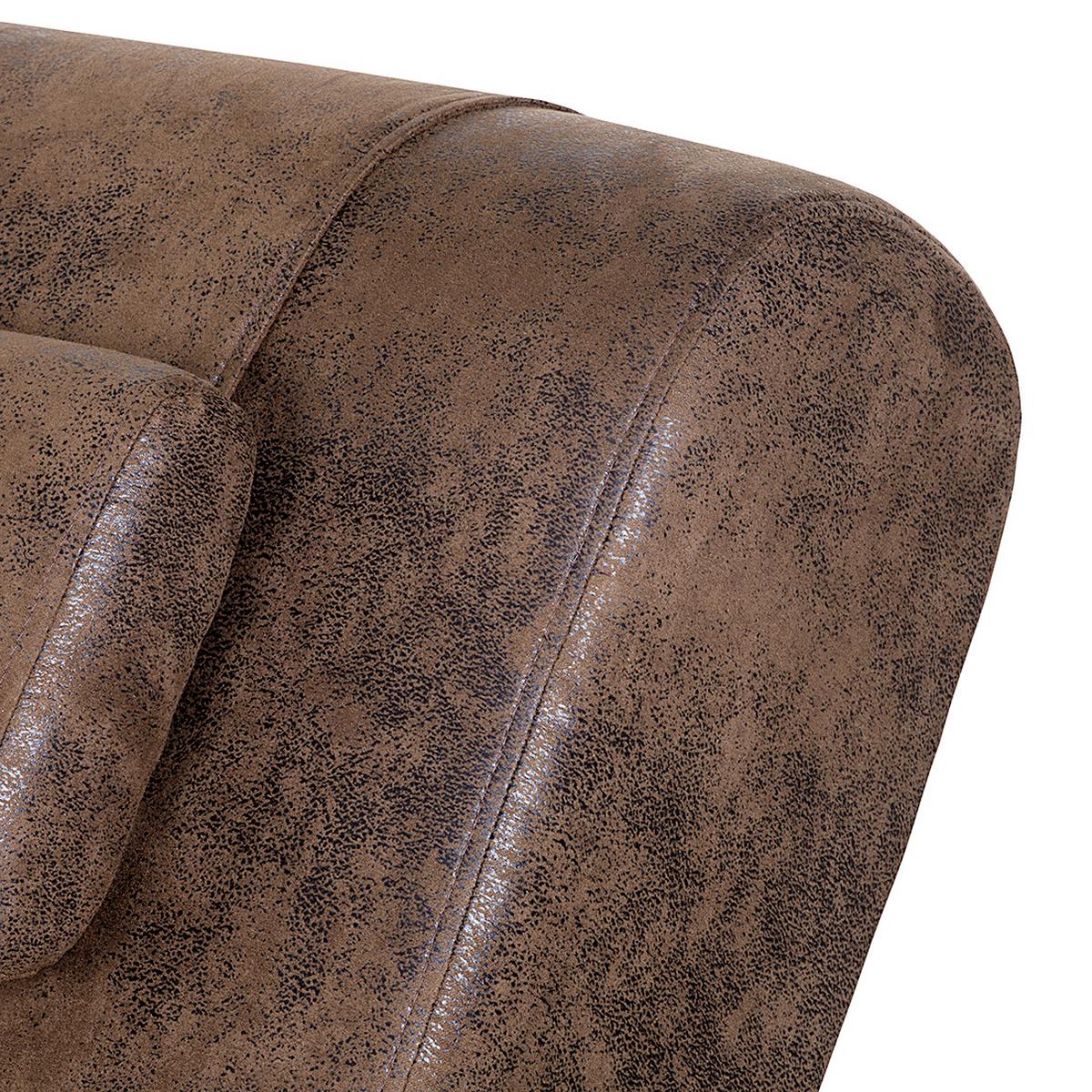 Relaxliege Spleen Braun B: 180 cm - Schwarz/Braun, Design, Textil (180/87/62cm) - P & B