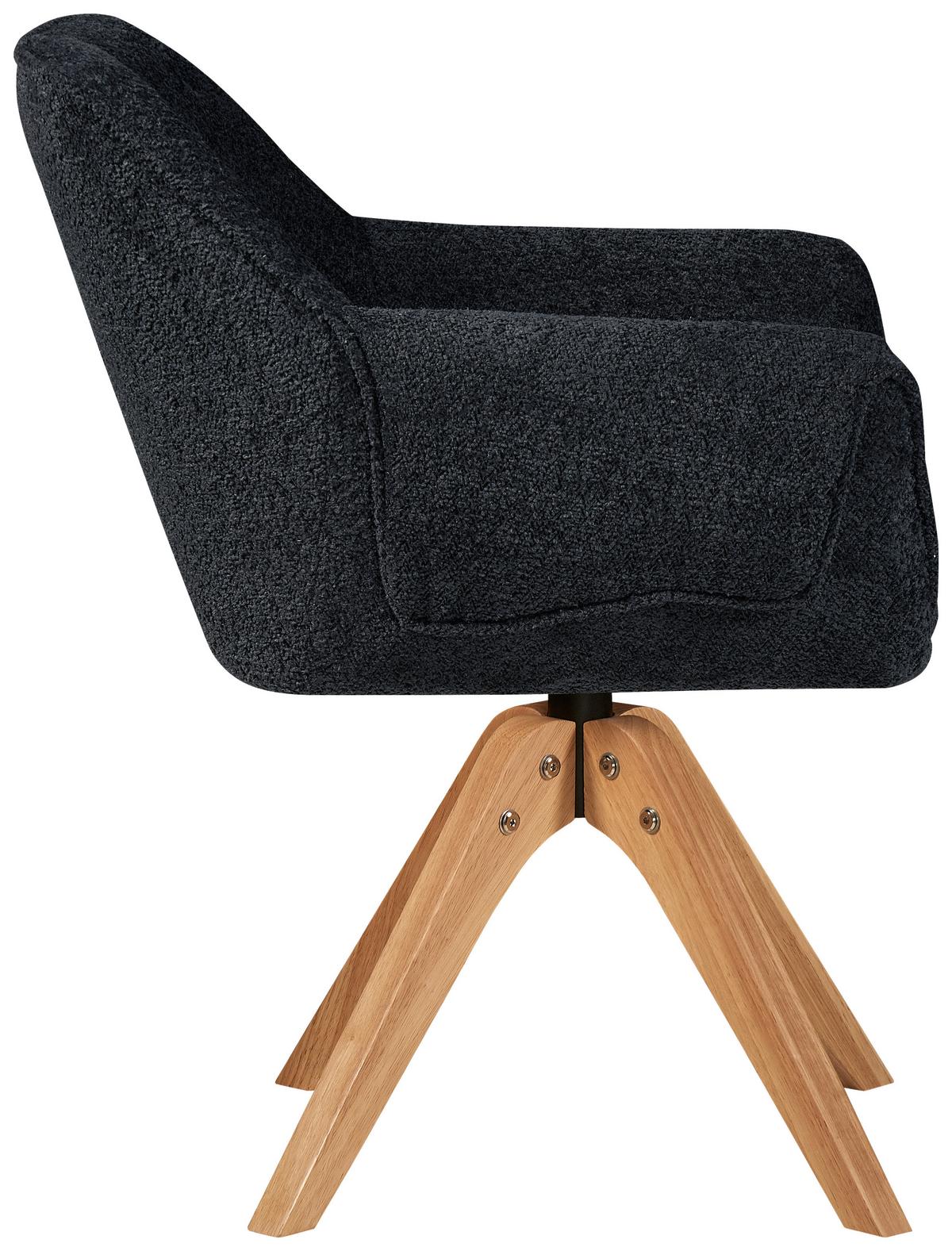 Stolička s podrúčkami antracitová - antracitová, Modern, drevo/textil (60/86,5/63,5cm) - MID.YOU