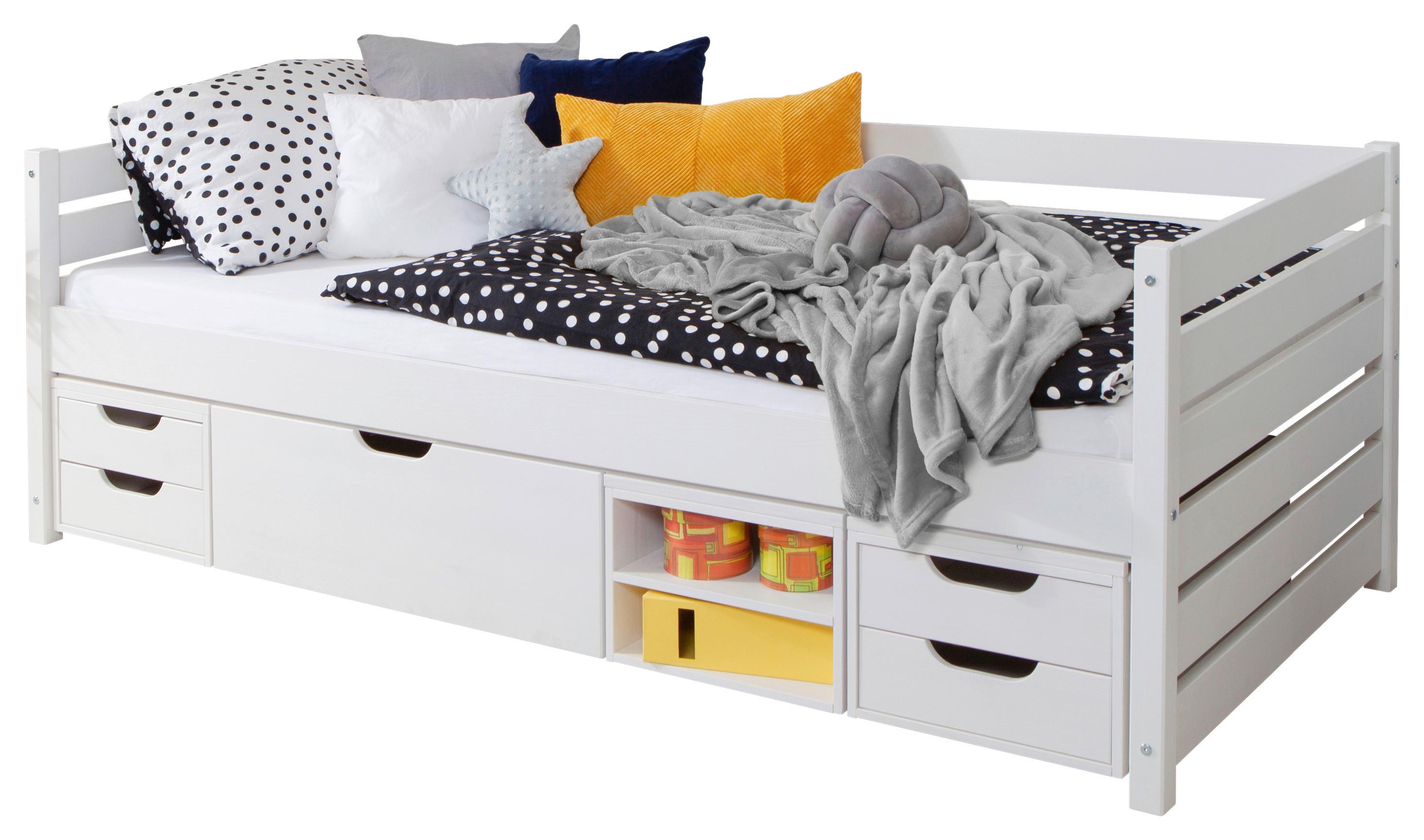 Stauraumbett Naomi - Weiß, MODERN, Holz (120/200cm) - MID.YOU