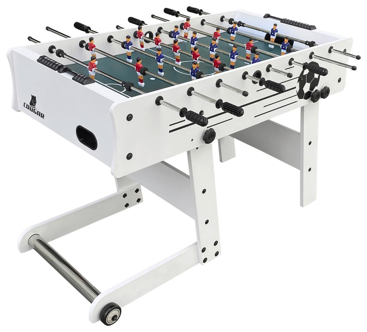 Tischfußball Cougar Holz Weiß 2 Bälle, Klappbar - Weiß, KONVENTIONELL, Holz (61/81/122cm) - Ambia Garden