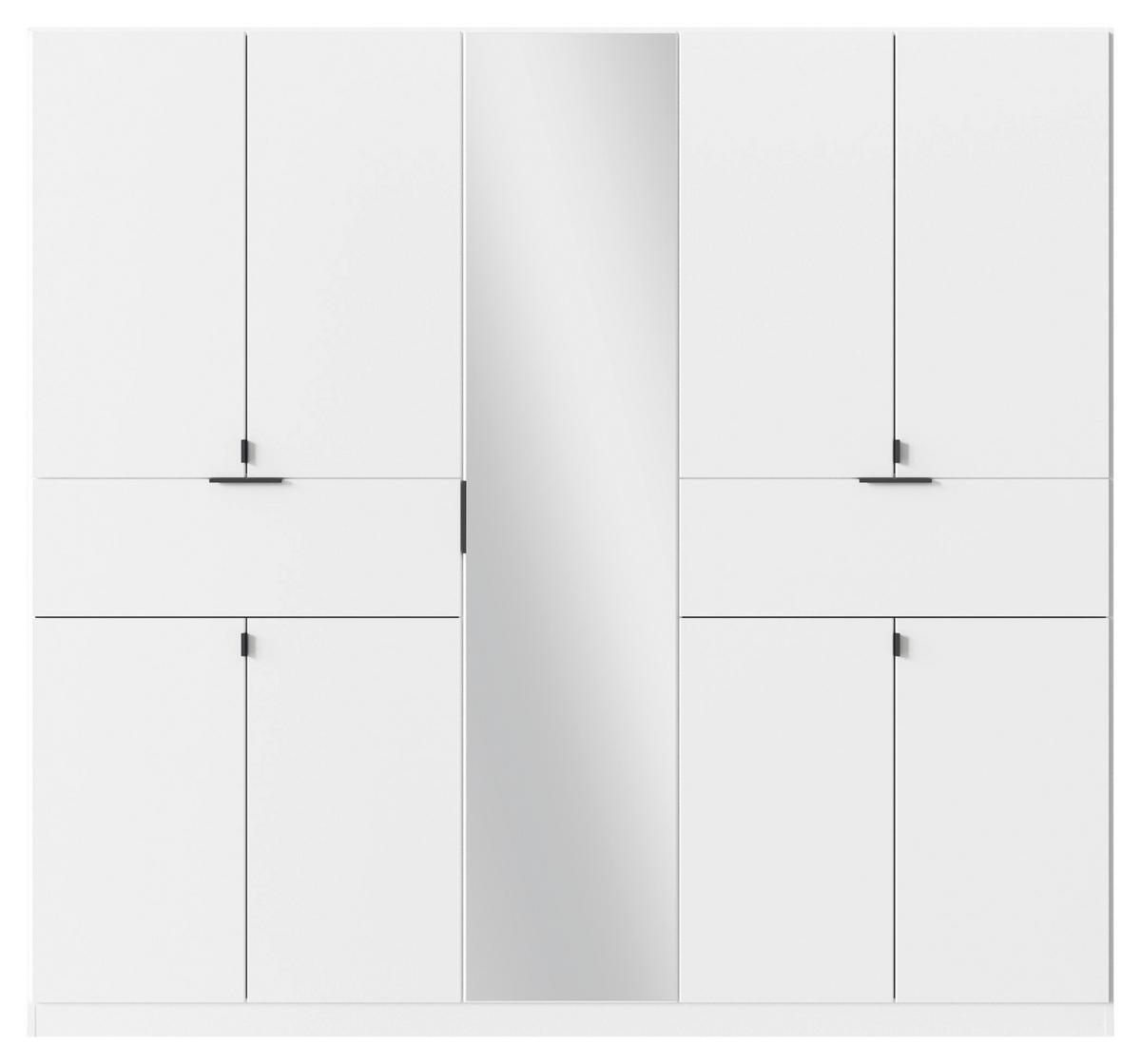 Drehtürenschrank Ticao Weiß B: 226 cm - Silberfarben/Weiß, MODERN, Holzwerkstoff (226/210/54cm) - Rauch Möbel