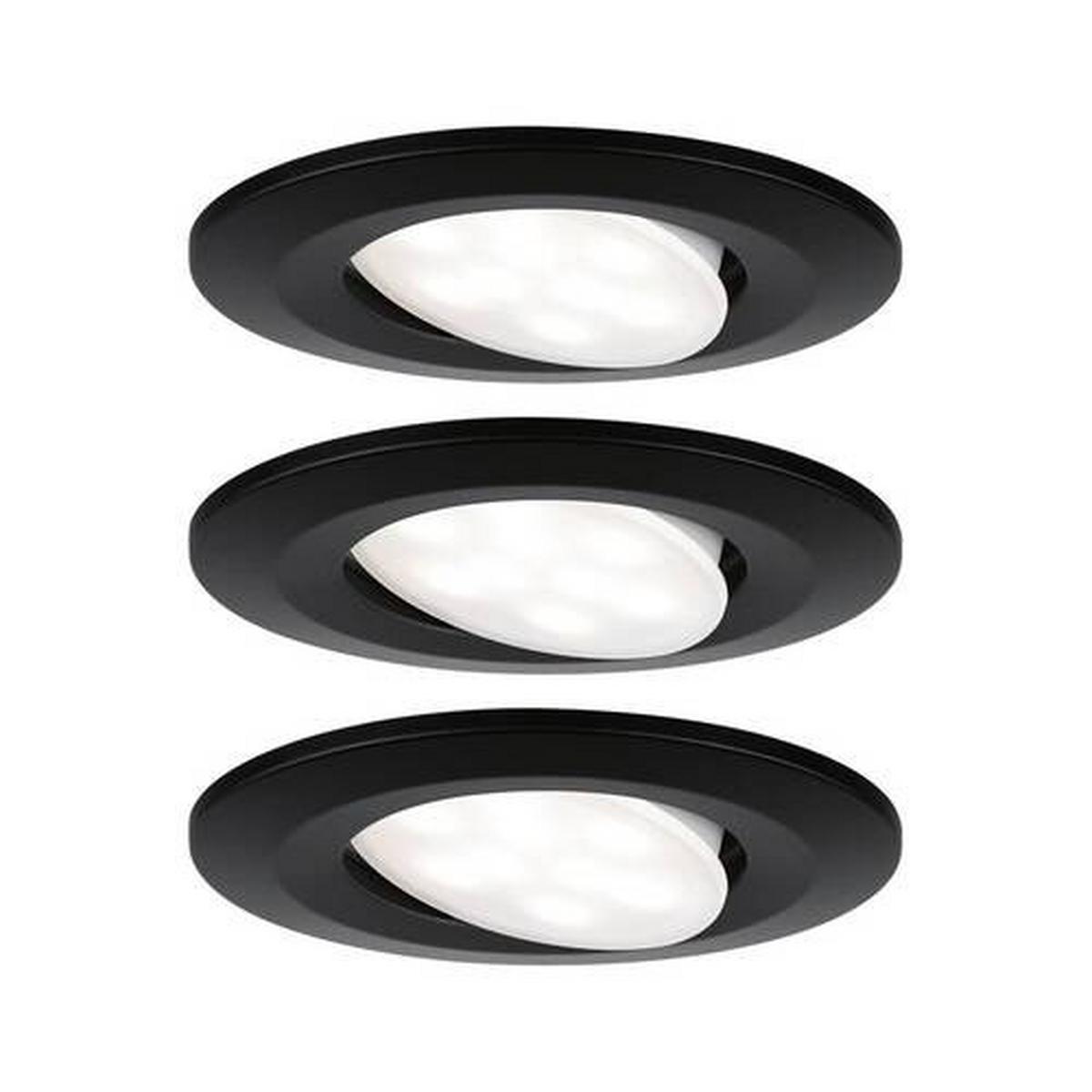 LED-Deckenleuchte Ø 9 cm, 1-Flammig, Rund - Schwarz, Basics, Metall (9cm) - Paulmann