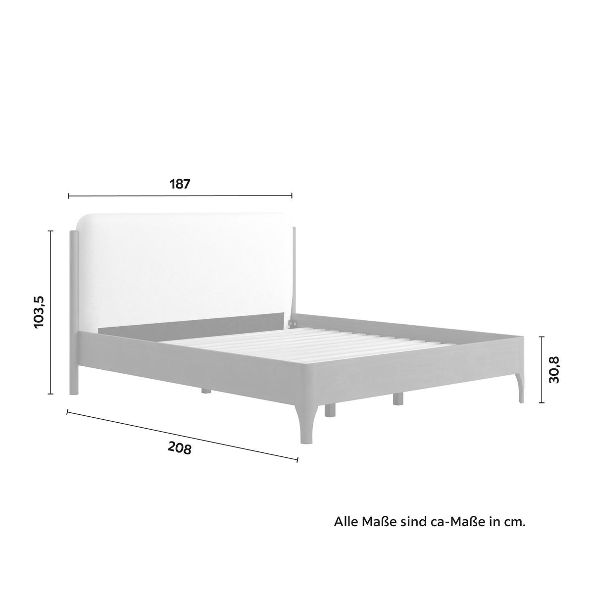 Čalouněná postel AMINA 180x200, světle hnědá - slonovinová/světle hnědá, Moderní, dřevo/kompozitní dřevo (180/200cm) - Bessagi Home