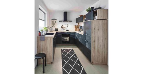 Einbauküche Schwarzbeton Planbar In Schwarzbeton - Dunkelgrau/Schwarz, MODERN, Holzwerkstoff - Vertico