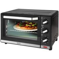 Minibackofen Fabio Schwarz Edelstahl 1500W mit Grillrost - Edelstahlfarben/Transparent, KONVENTIONELL, Glas/Kunststoff (43/38/29cm) - Bono