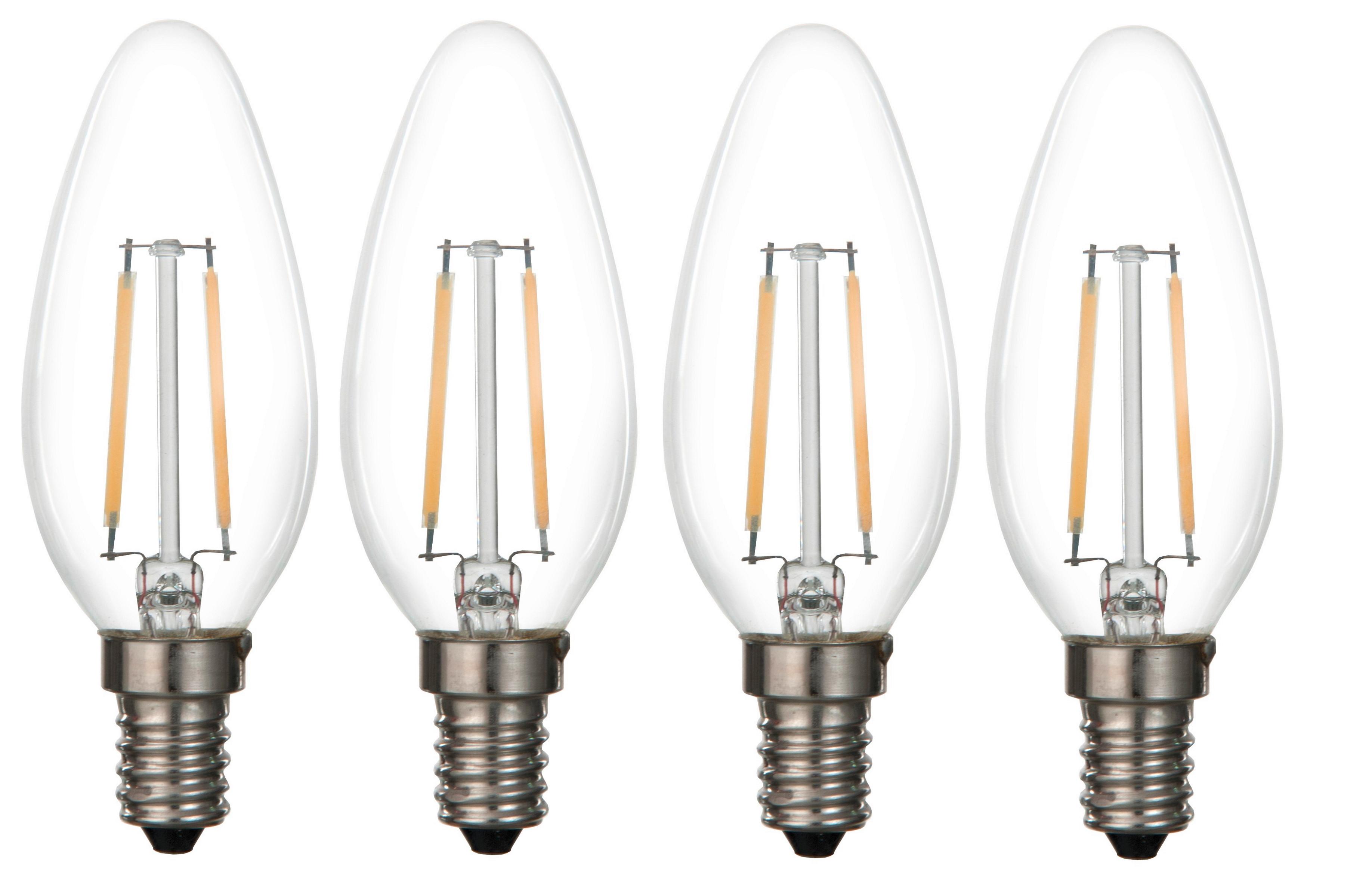 LED žárovka Multi, 3,8W, 4ks v balení - čiré, kov/sklo (3,7/9,8cm) - Modern Living
