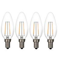 LED žiarovka Multi, 3,8W, 4ks v balení - číra, kov/sklo (3,7/9,8cm) - Modern Living