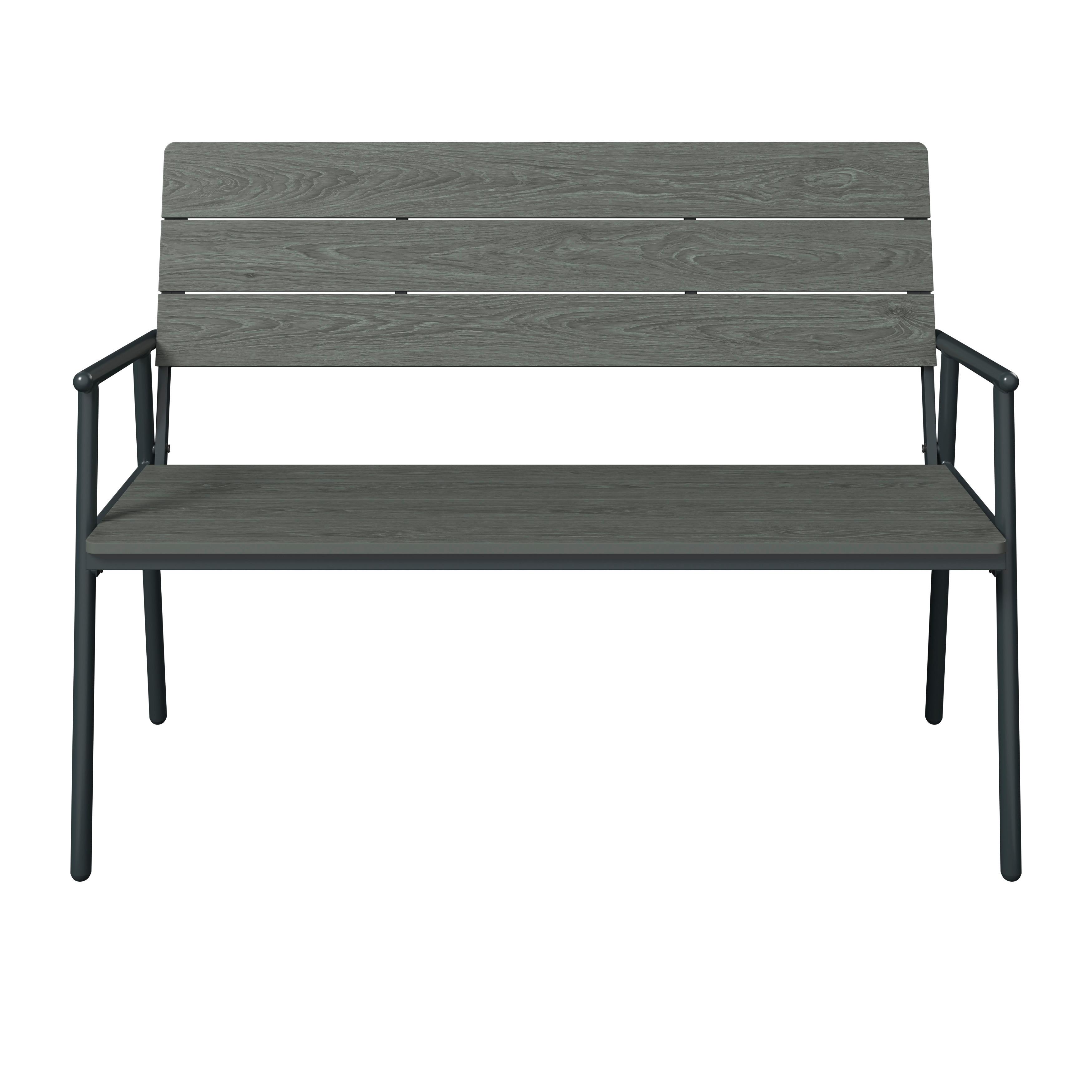 Gartenbank Marbella - Schwarz/Grau, MODERN, Kunststoff/Metall (116/58/85cm) - Beldano