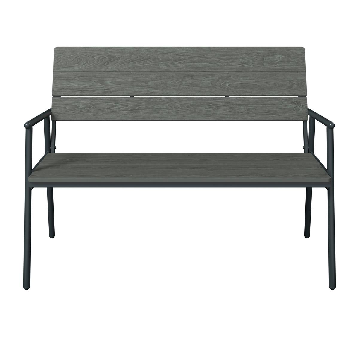 Gartenbank Marbella - Schwarz/Grau, MODERN, Kunststoff/Metall (116/58/85cm) - Beldano