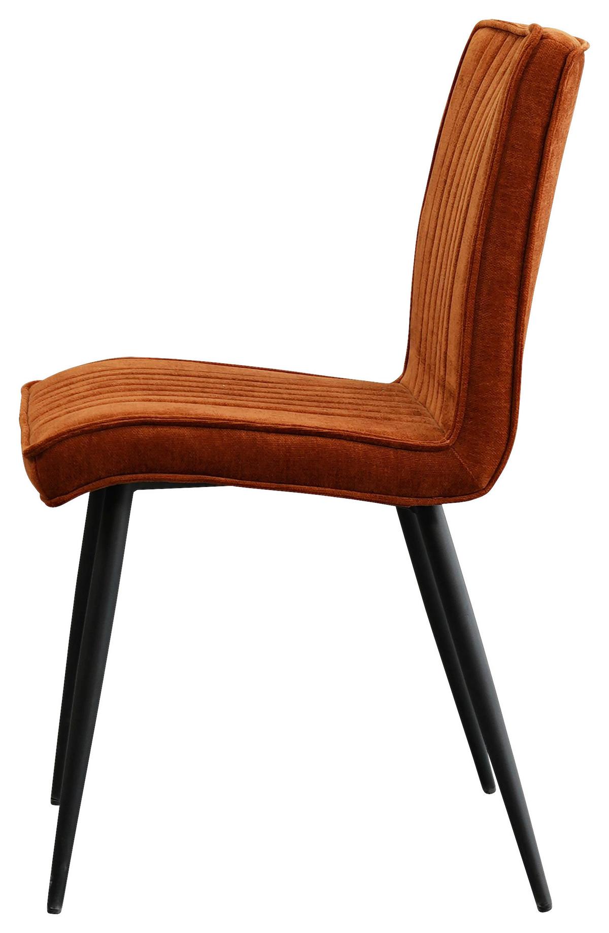 Židle LENA v zrzavé barvě - černá/rezavá, Moderní, kov/dřevo (43/86/57cm) - Mömax