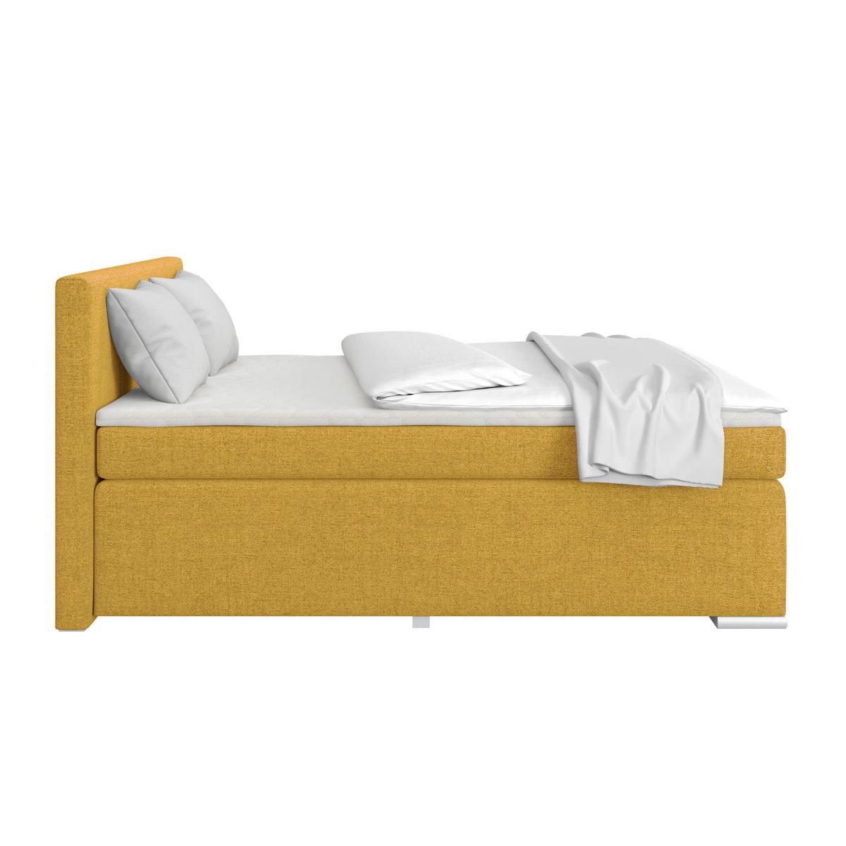 Boxspringbett Mira I Nordic, Lf: 160x200 Cm - Goldfarben/Alufarben, Basics, Textil (160/200cm)