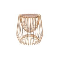 Bestelltisch Malibu Braun/messingfarben - Messingfarben/Braun, Basics, Stein/Metall (50/50/51cm) - Kayoom