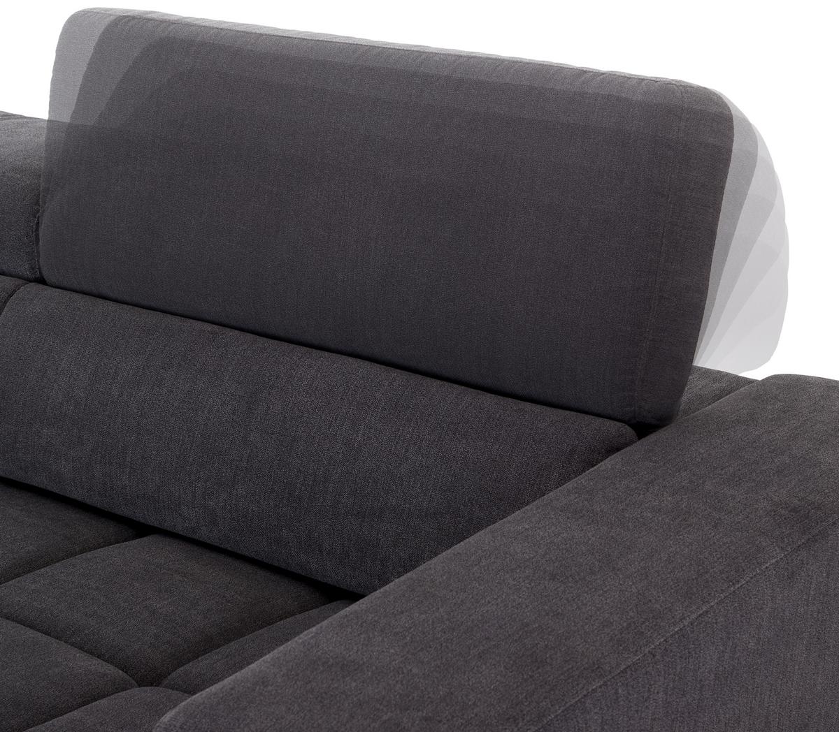 Ecksofa mit Relaxfunktion Hogan La, Webstoff - Silberfarben/Grau, MODERN, Holz/Textil (212/299cm) - Livetastic