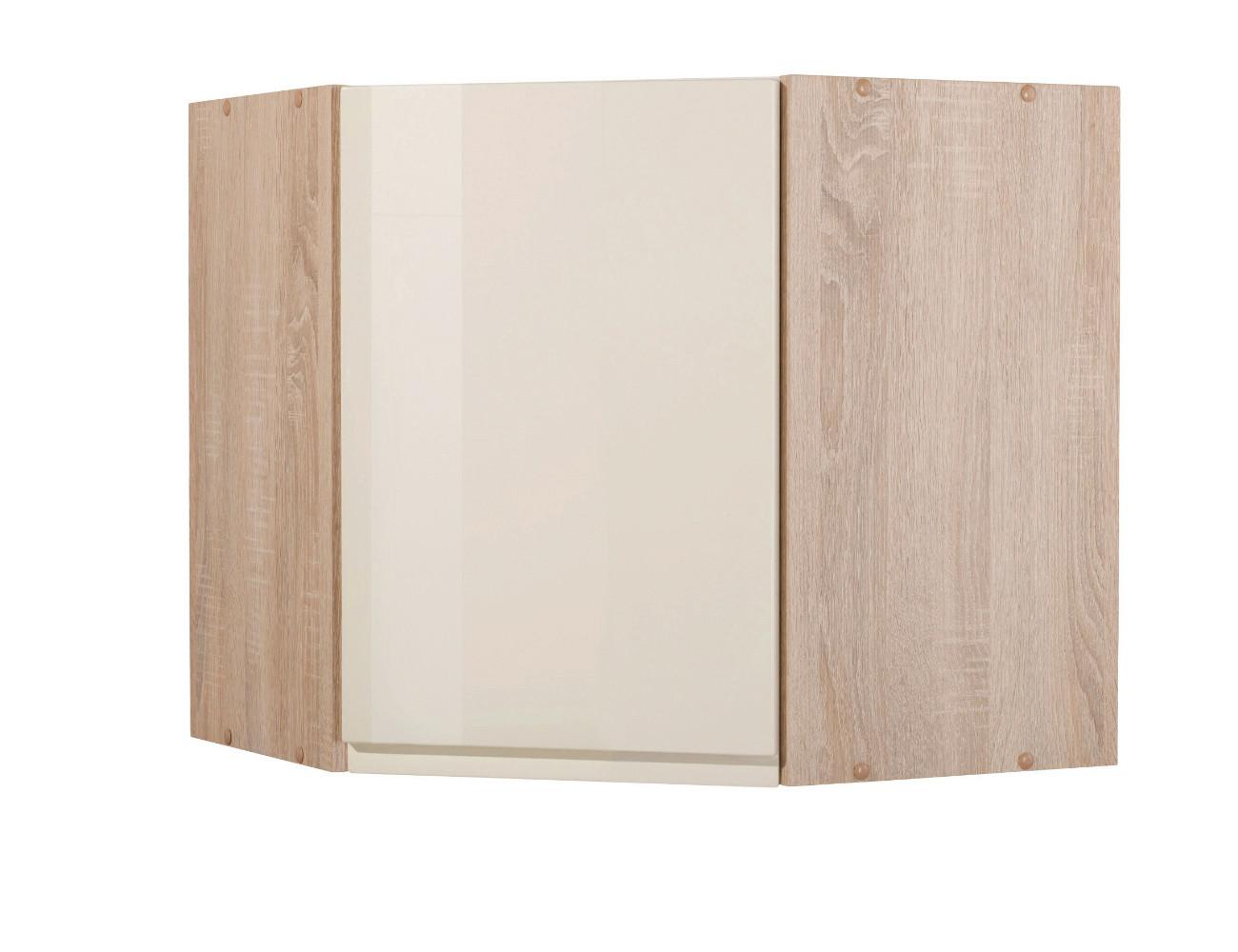 Eckoberschrank Cardiff 60 Cm Creme/sonoma 1 Drehtür - Creme/Sonoma Eiche, Basics, Holzwerkstoff (60/57/60cm) - Held