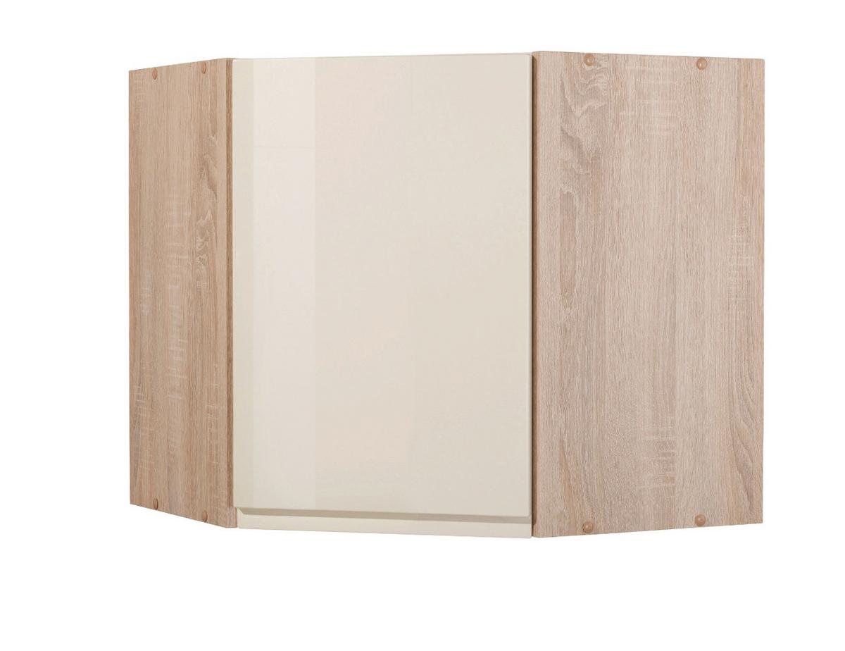 Eckoberschrank Cardiff 60 cm Creme/Sonoma 1 Drehtür - Creme/Sonoma Eiche, Basics, Holzwerkstoff (60/57/60cm) - Held