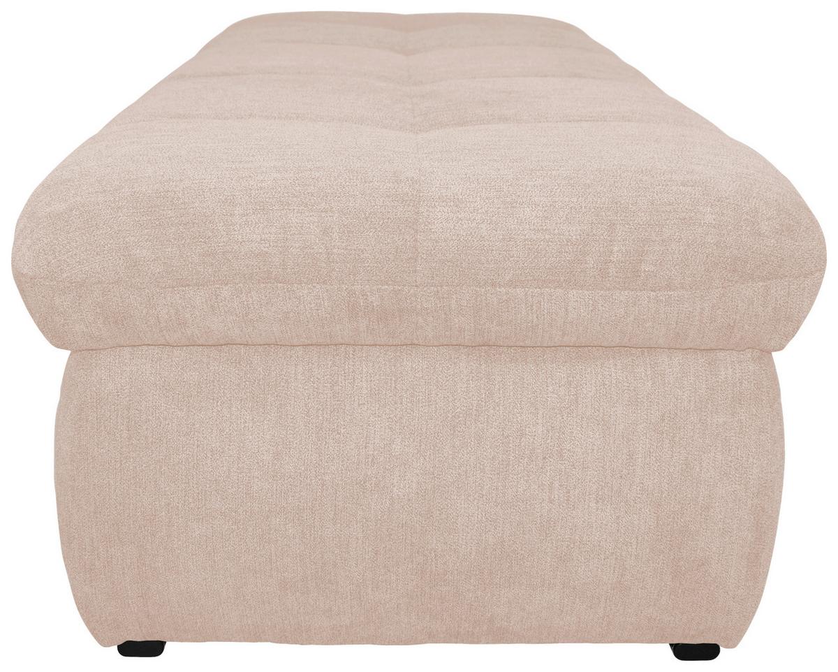 Hockerbank Moric Mikrofaser Beige H: 43 Cm Inkl. Stauraum - Chromfarben/Beige, KONVENTIONELL, Textil (136/43/64cm) - MID.YOU