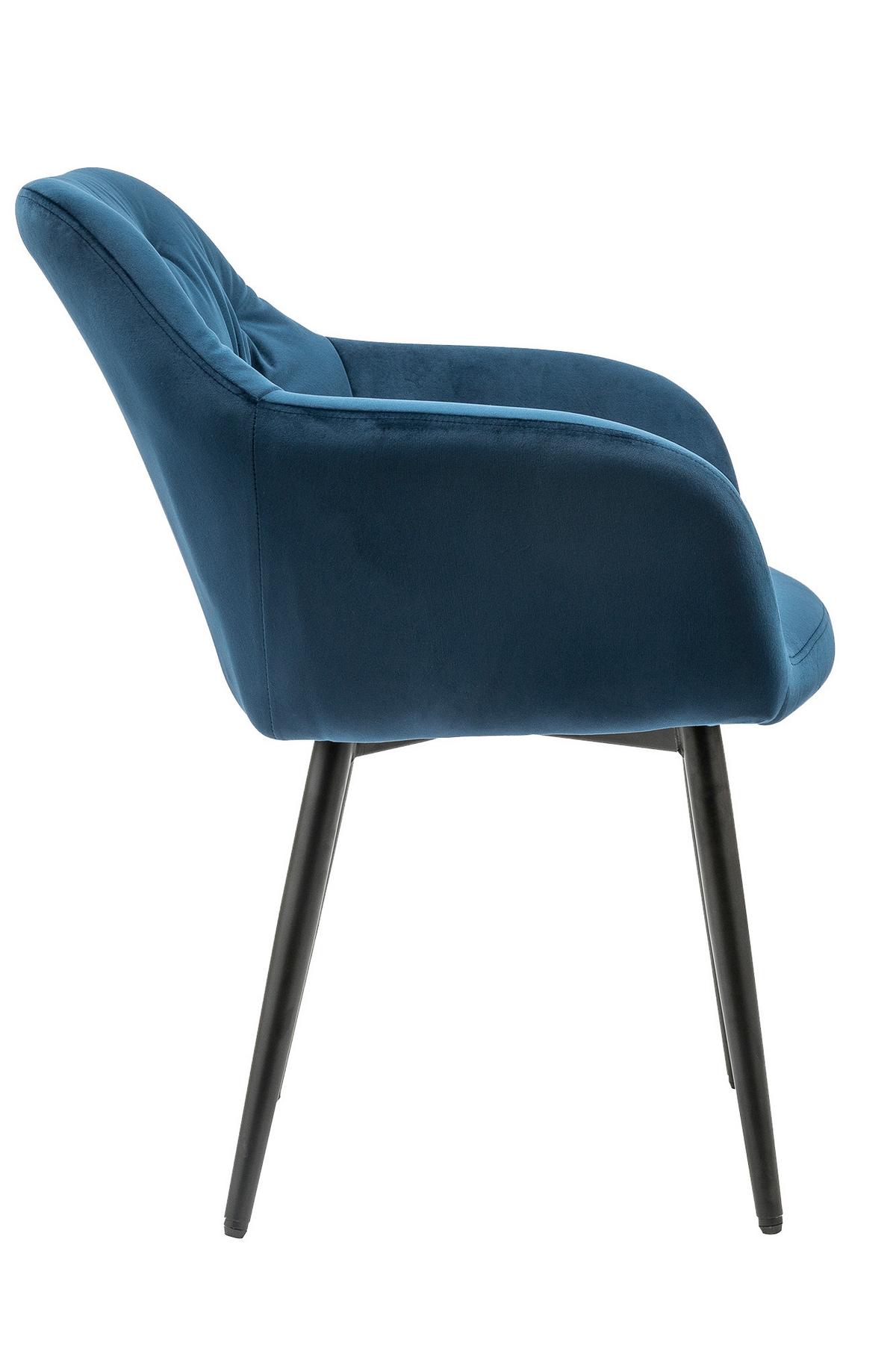 Armlehnstuhl Blau B: 61 Cm - Blau/Schwarz, MODERN, Textil/Metall (61/85/45cm) - Livetastic