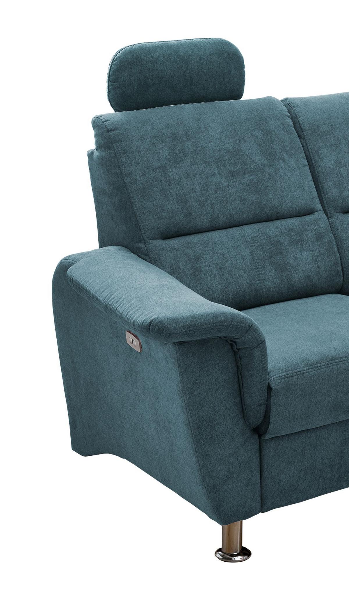 Ecksofa Parole Hellblau S:231/184 cm - Chromfarben, KONVENTIONELL, Textil (231/184cm) - Livetastic