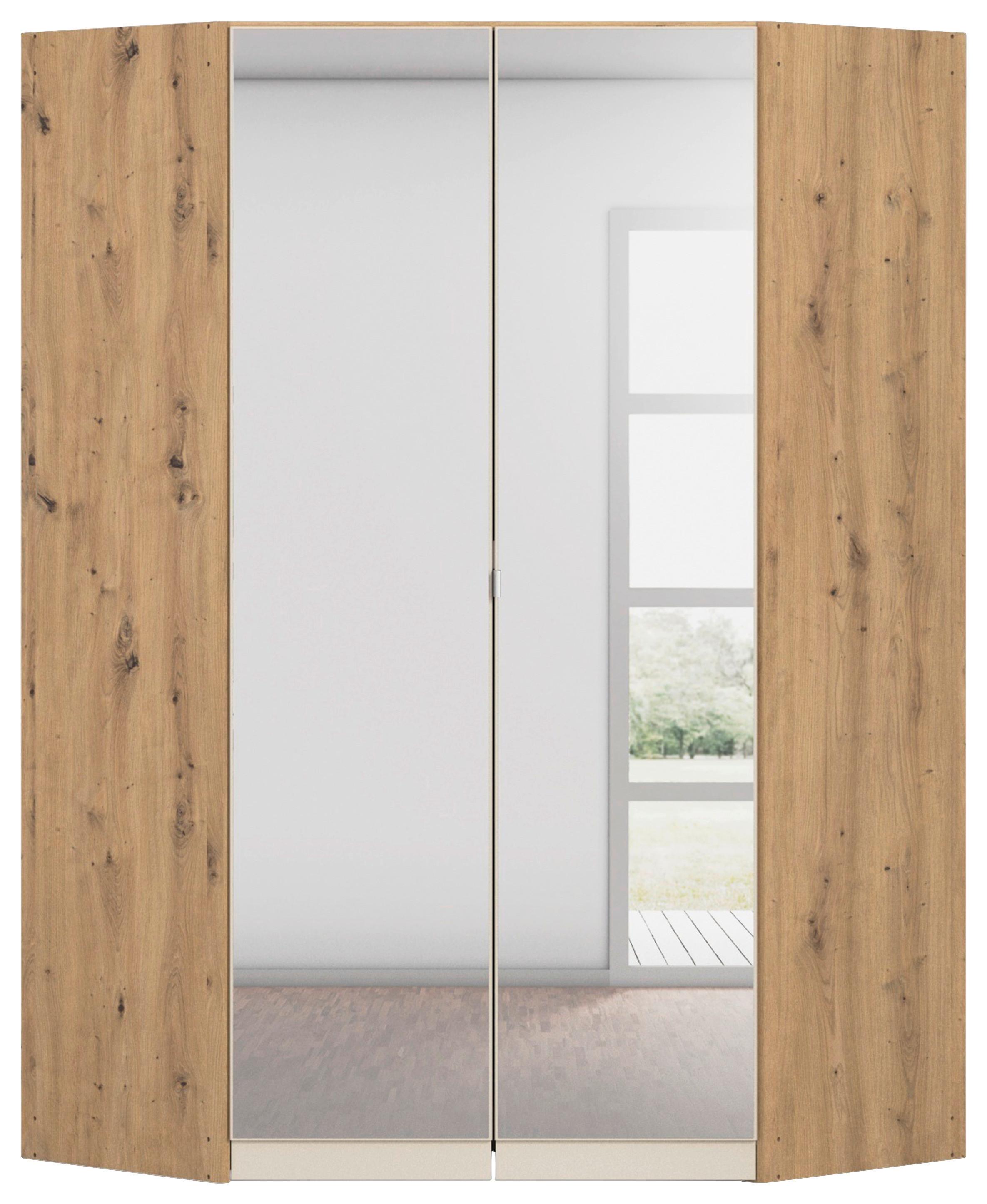 Eckkleiderschrank Celle Matt Champagner B: 117 cm - Eiche Artisan, Trend, Holzwerkstoff (117/197/117cm)