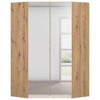 Eckkleiderschrank Celle Matt Champagner B: 117 cm - Eiche Artisan, Trend, Holzwerkstoff (117/197/117cm)