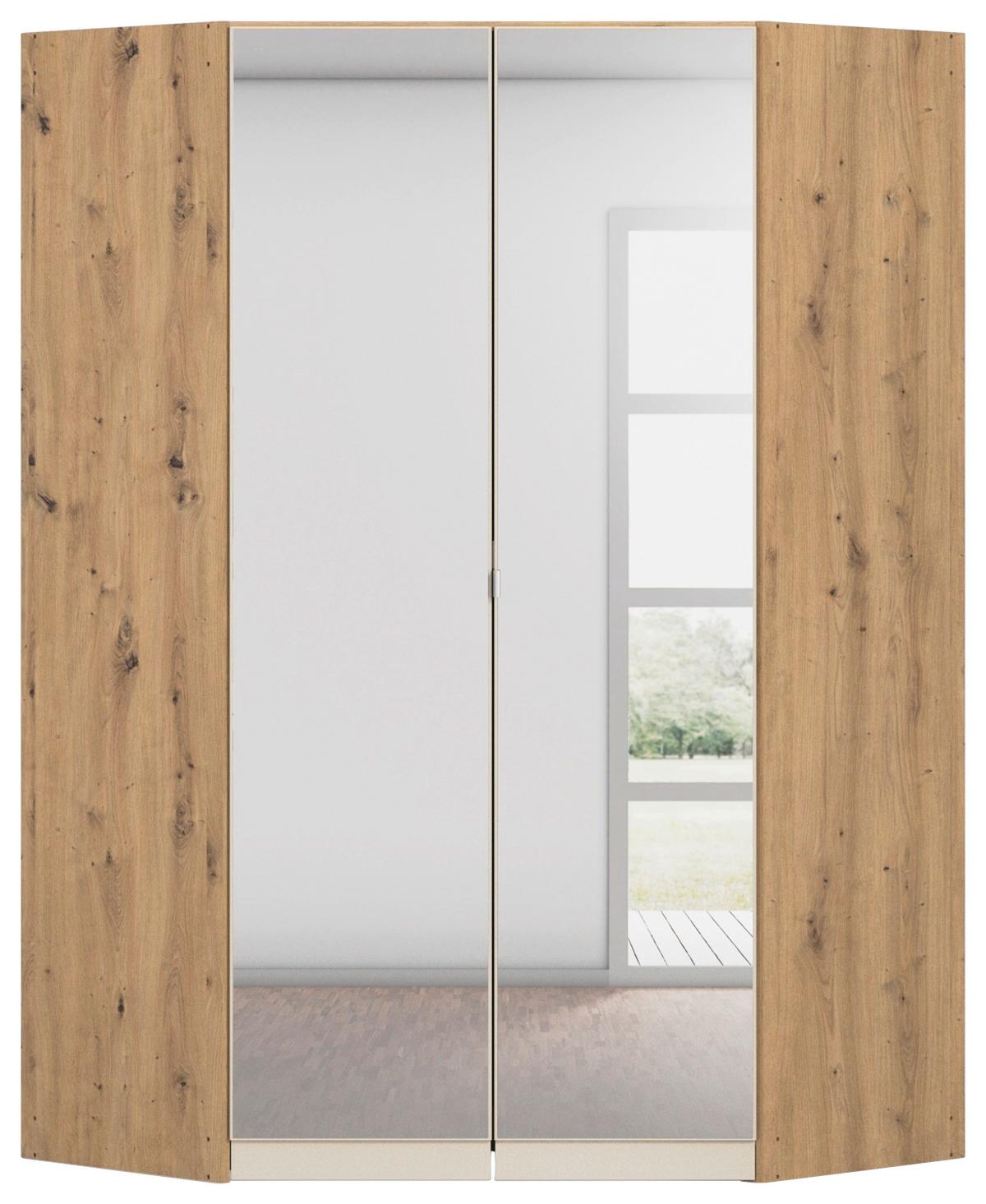 Eckkleiderschrank Celle Matt Champagner B: 117 cm - Eiche Artisan, Trend, Holzwerkstoff (117/197/117cm)